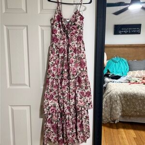 Altar’d State Floral Tiered Maxi Dress - Pink Rose